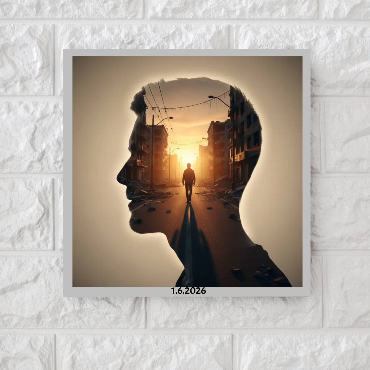 AI Left-Facing Side Profile - Square Canvas