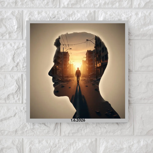 AI Left-Facing Side Profile - Square Canvas