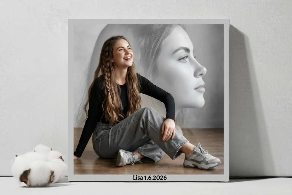 AI Artistic Portrait Woman - Square Canvas