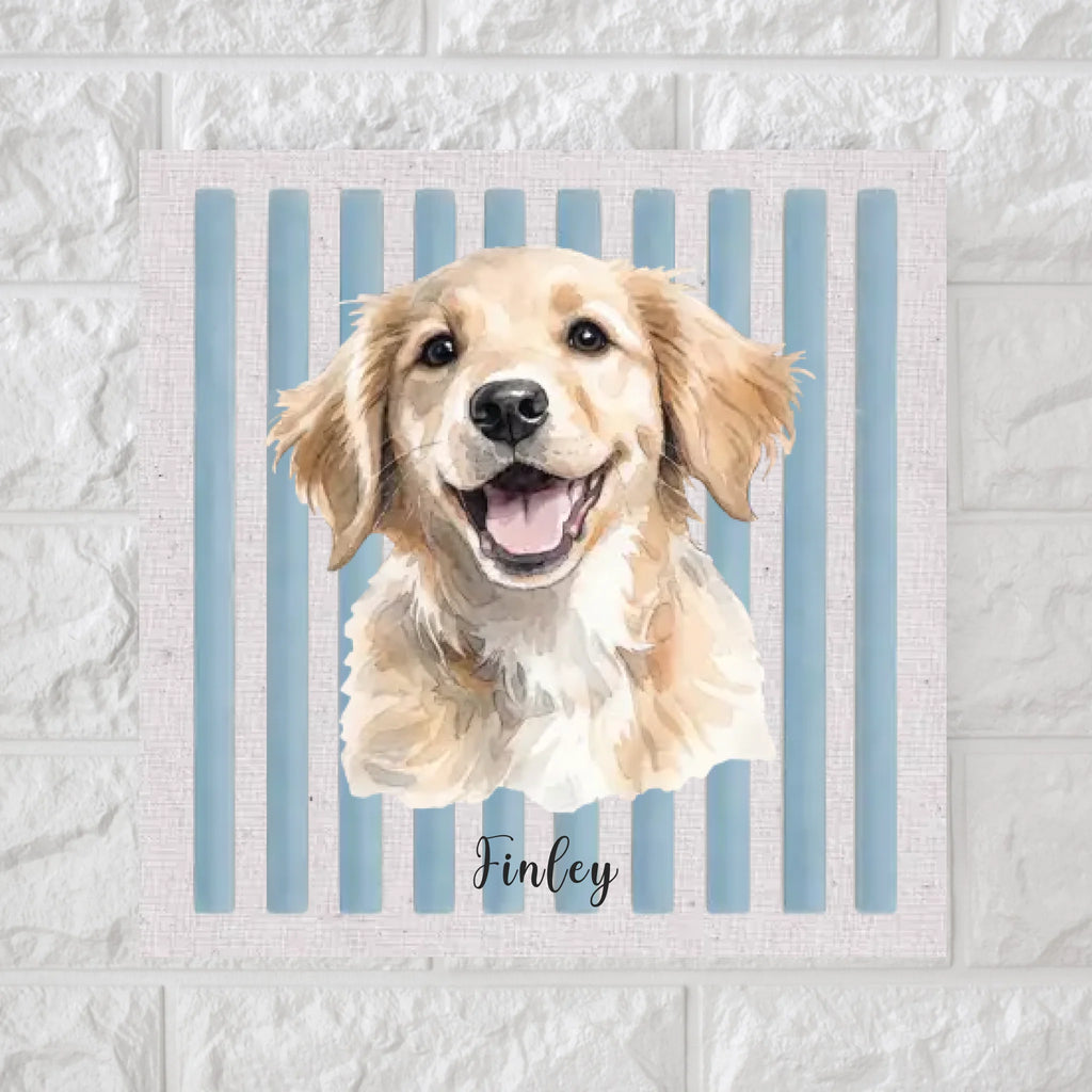 Custom Watercolor Pet Photo Square Canvas