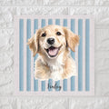 Custom Watercolor Pet Photo Square Canvas