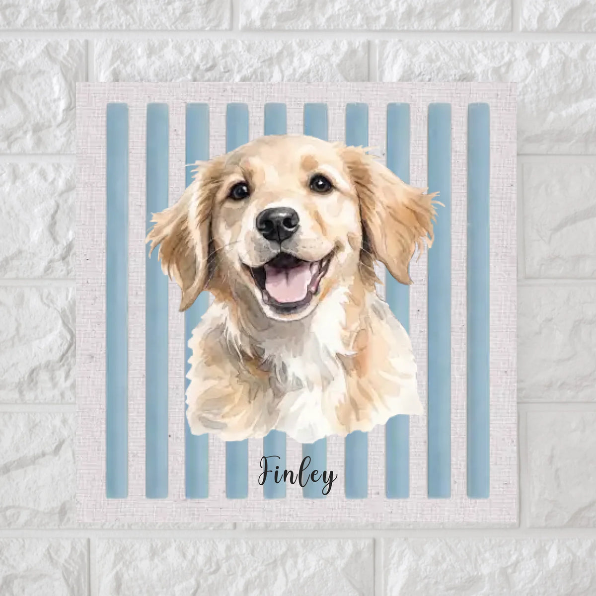 Custom Watercolor Pet Photo Square Canvas