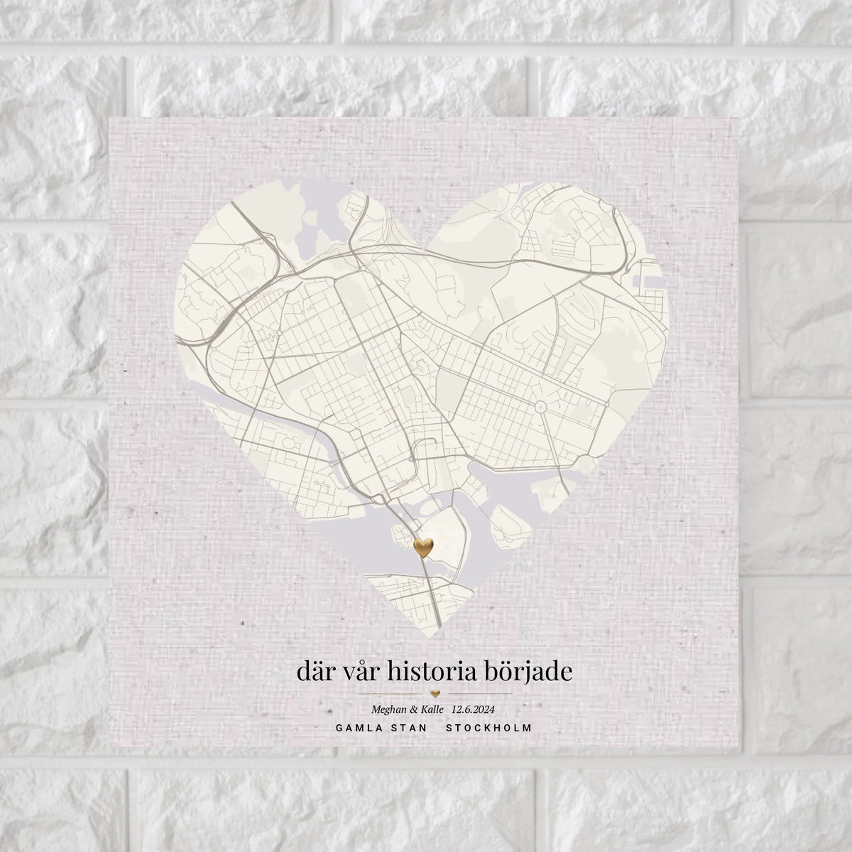 Where Our Story Began Personalized Map Square Canvas
