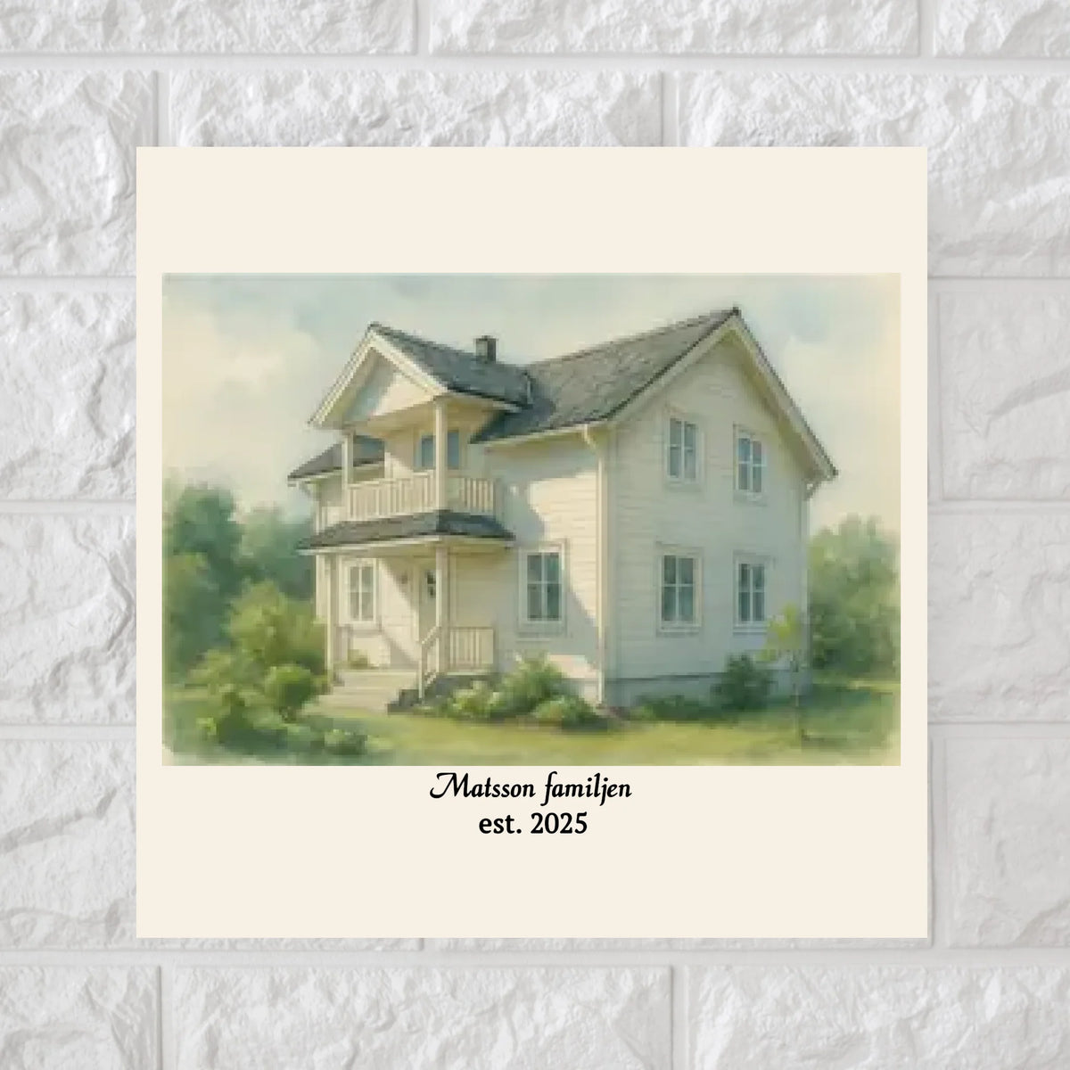 Our Home Watercolour Square Canvas