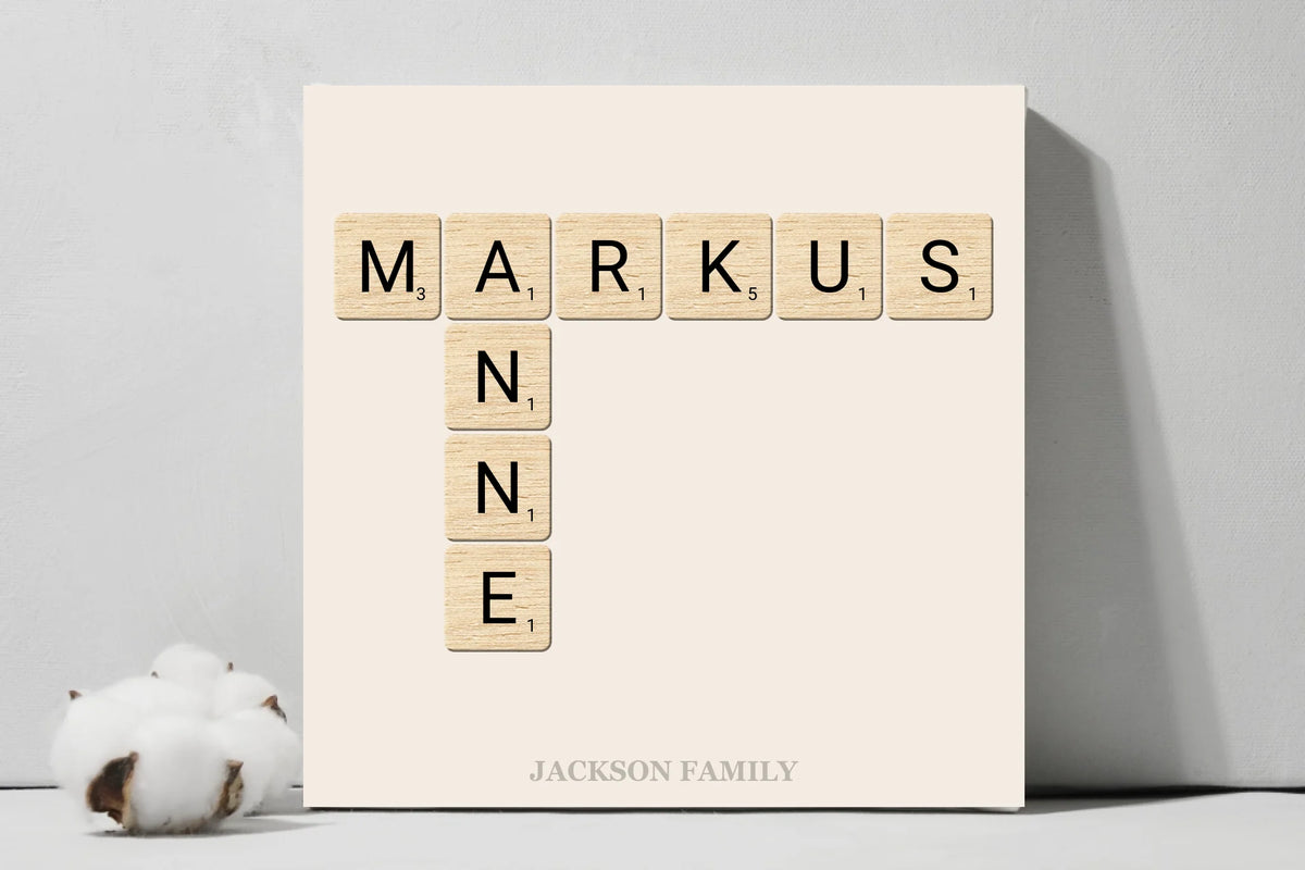 Our Family Scrabble Square Canvas
