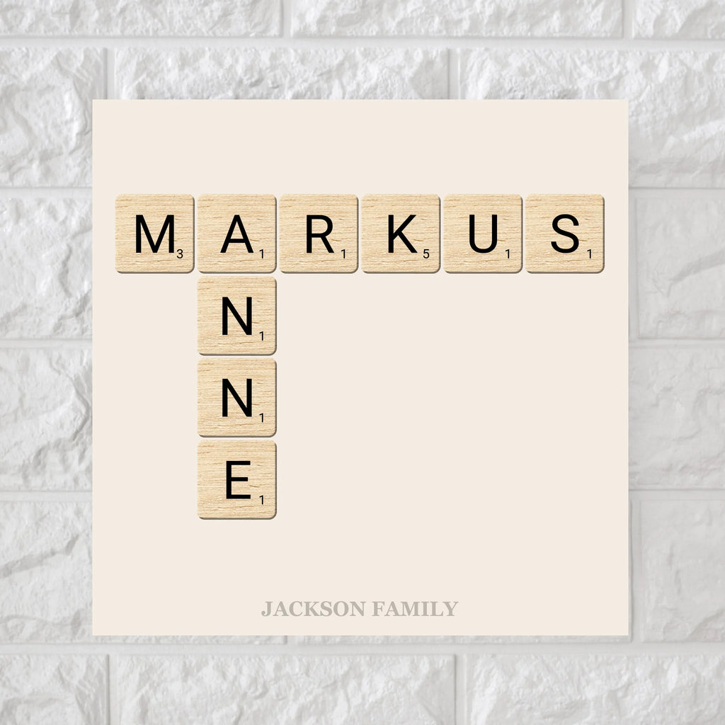 Our Family Scrabble Square Canvas