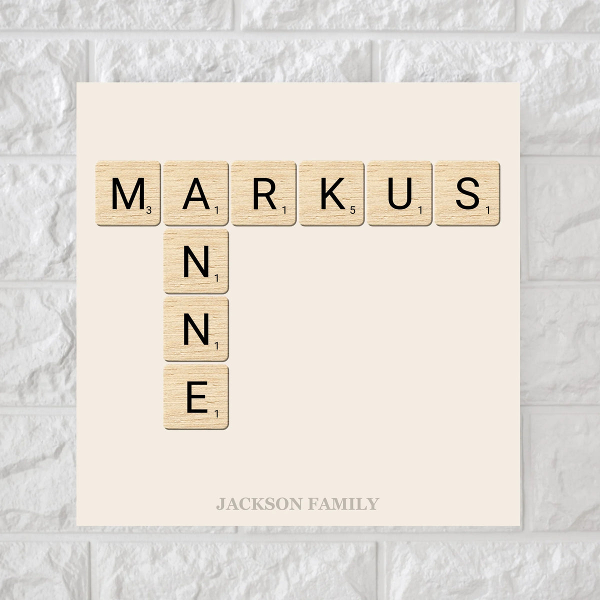 Our Family Scrabble Square Canvas