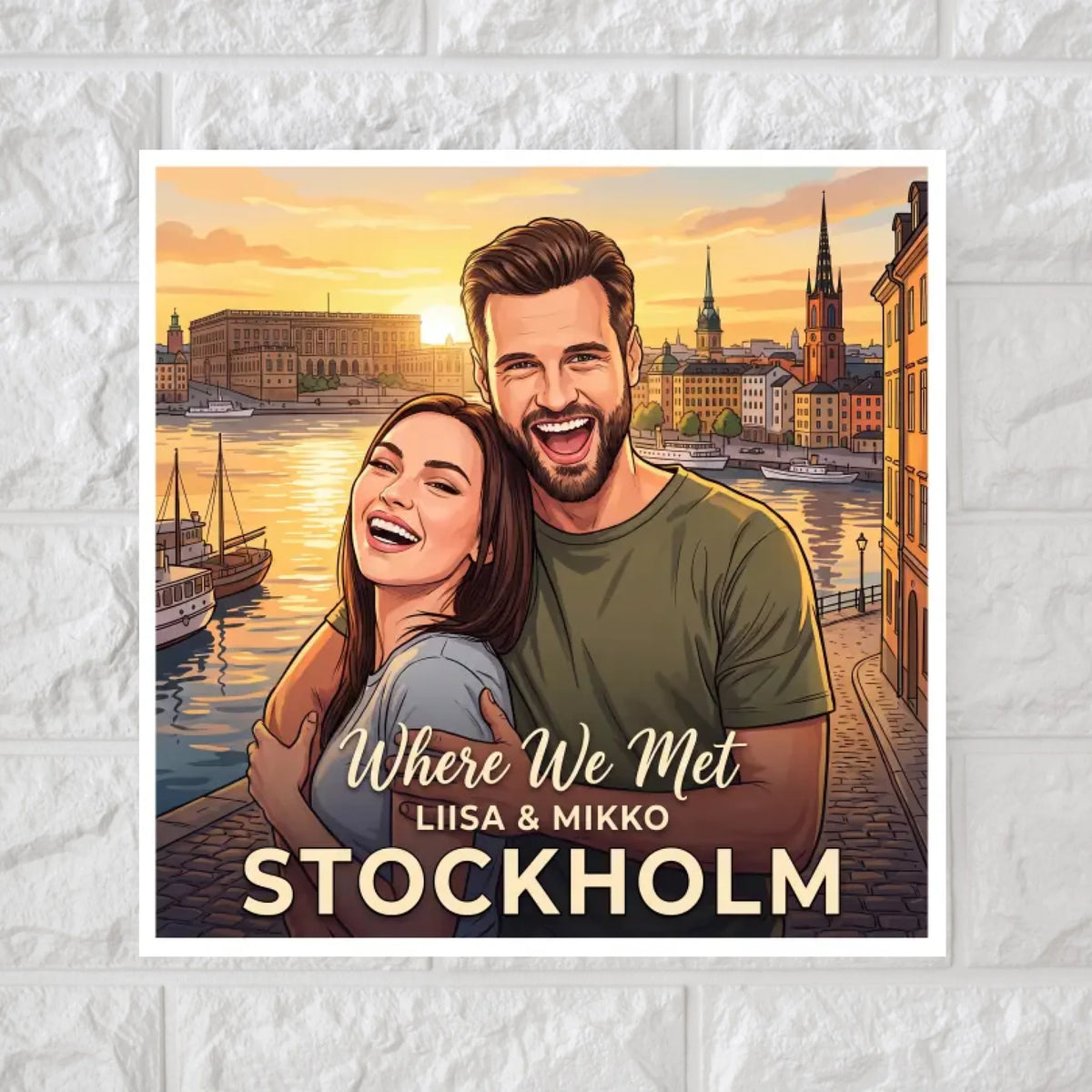 Where We Met – Personalized Couple & Place Square Canvas