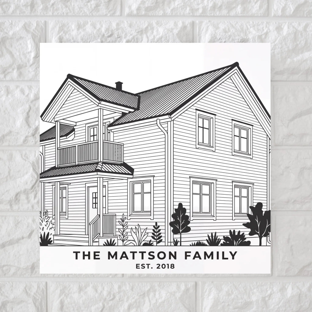 Our Home Line Picture Square Canvas